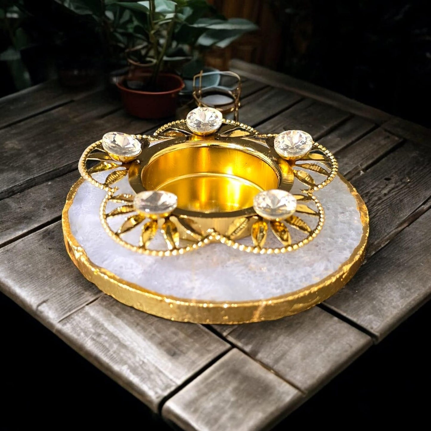 Radiant Stone Diya