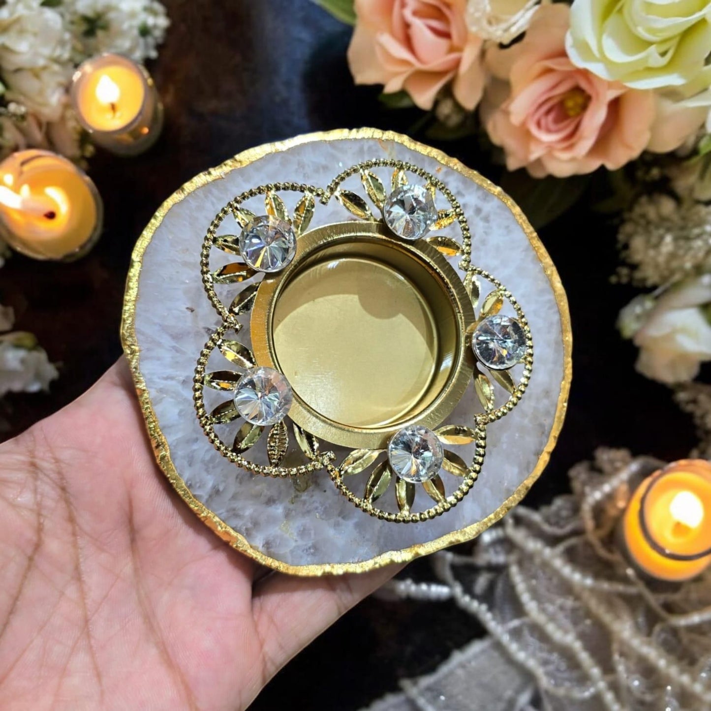 Radiant Stone Diya