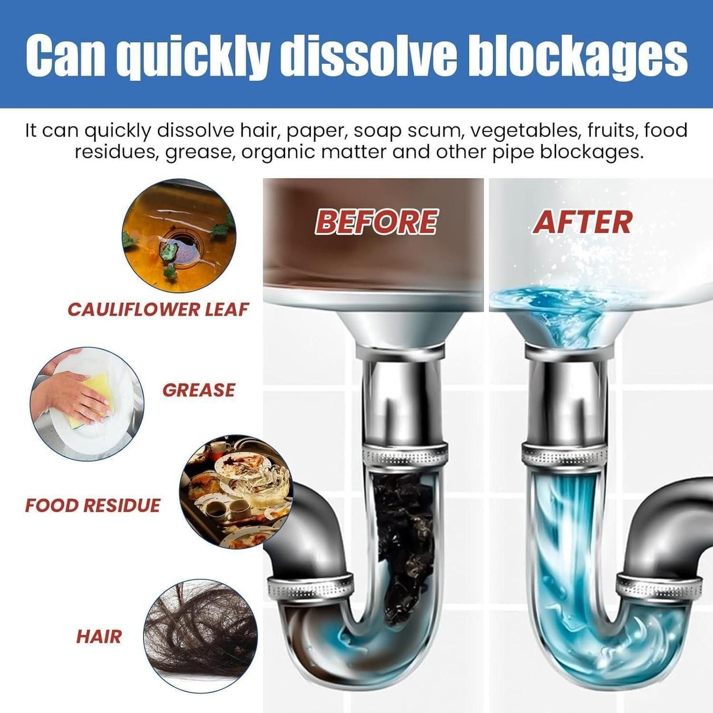 PipeClear Pro: Kitchen Drain Cleaning Agent