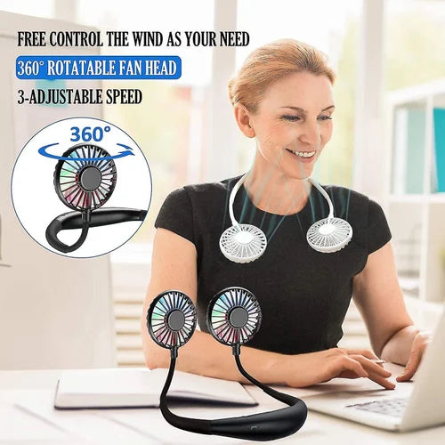 Hands-Free Neckband Fan
