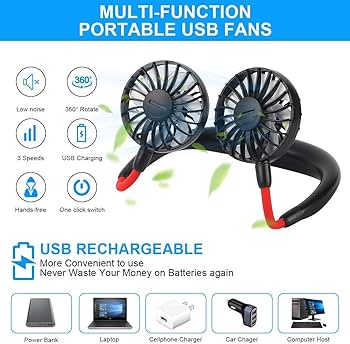 Hands-Free Neckband Fan