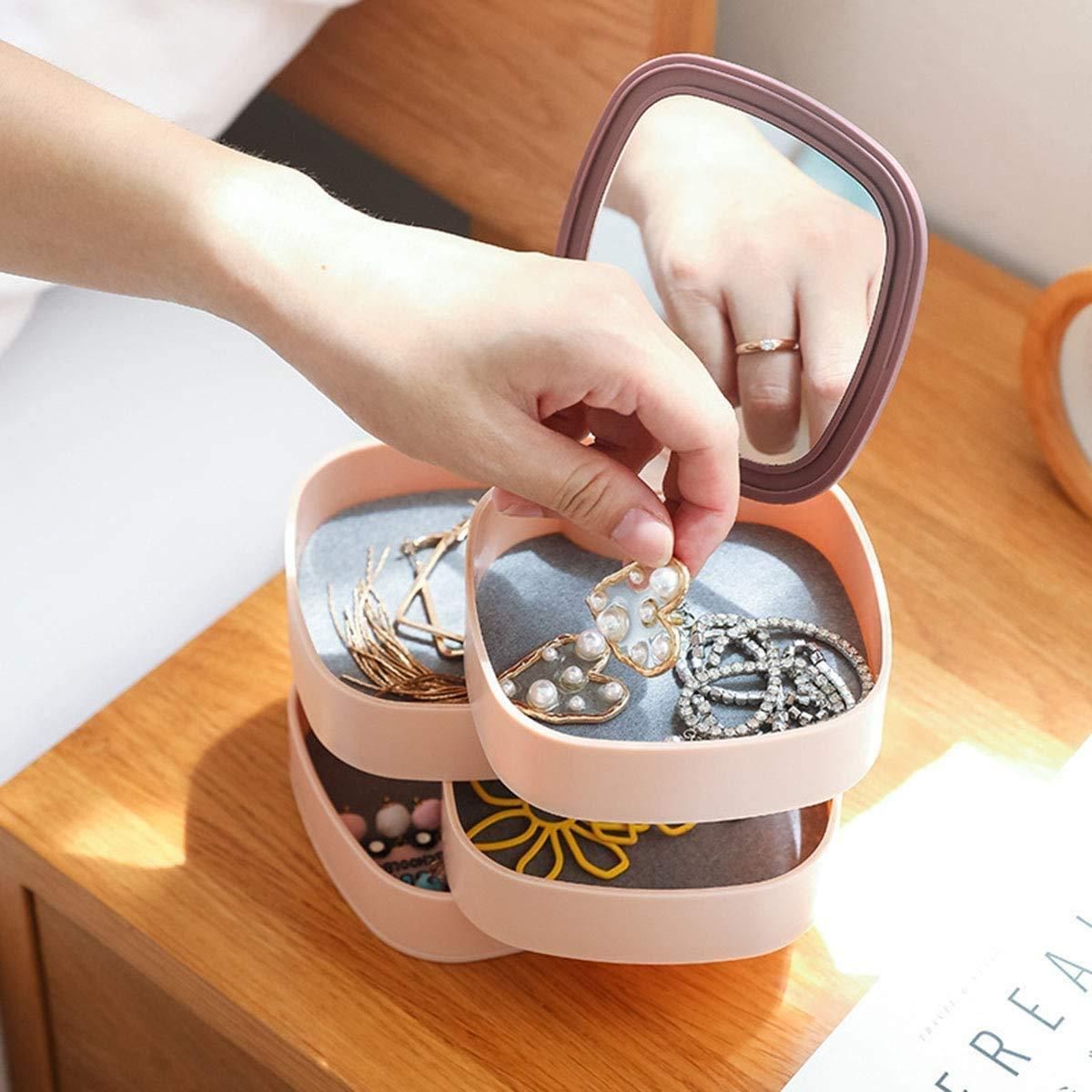 GlimmerNest 4-Layer Rotating Jewelry Organizer